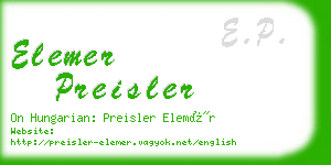 elemer preisler business card